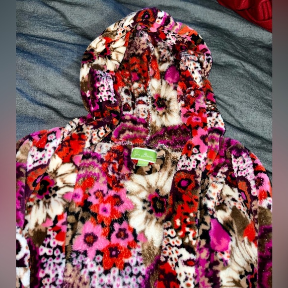 Vera Bradley Rosewood hooded fleece robe. Size L/XL. - Picture 5 of 5